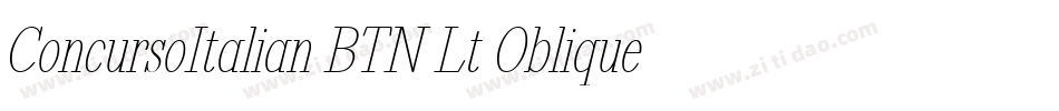 ConcursoItalian BTN Lt Oblique字体转换